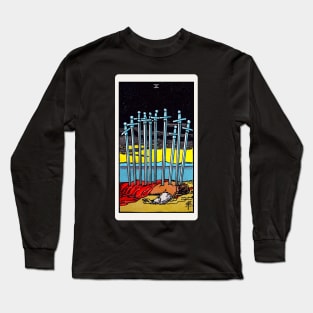 Card #59 - Ten Of Swords - Rider Waite Smith Tarot Long Sleeve T-Shirt